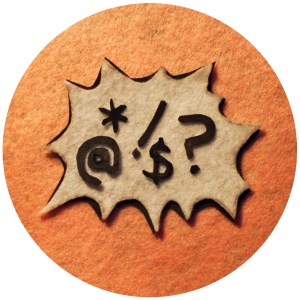 A felt image of a comic book speech bubble