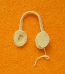 A felt image of a pair of headphones