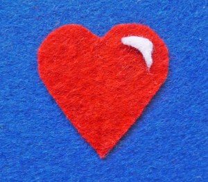 A felt image of a heart