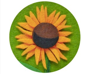 A felt image of a sunflower